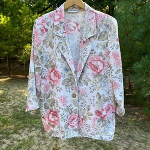 80s Alice Stuart Floral Blazer Jacket Grandma Spring Cottagecore Garden Party